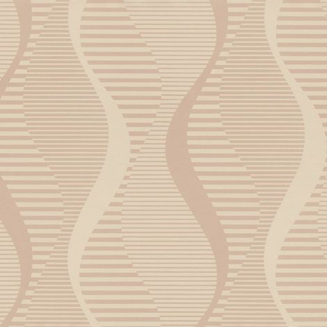 papier peint panoramique formes géométriques beige et rose  - Komar