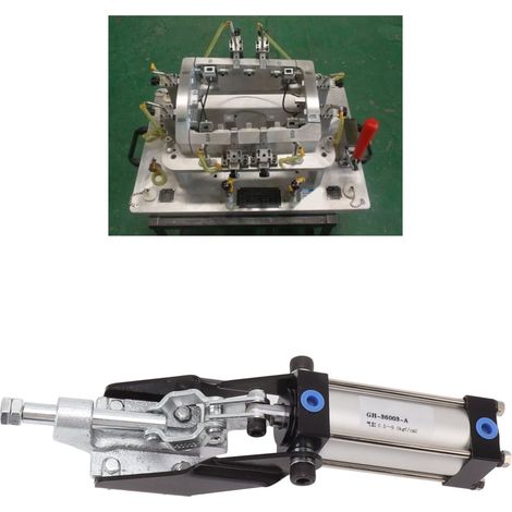 GH 36003 Dispositif de serrage rapide pneumatique avec pince à vérin, dispositif de serrage pour outillage pneumatique, pince pour pompe à air (1/5)