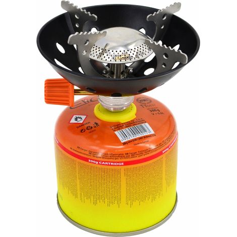 Cocina de gas portátil Elico para camping, incluye gas de 300g, compacta y fácil de transportar, ideal para cocinar al aire libre, duradera y eficiente.