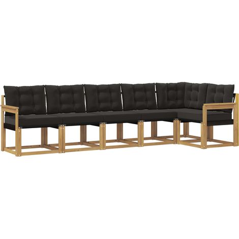 Outdoor Sofa Set with Cushion 6 pcs White and Black vidaXL (1/5)