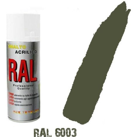 Bomboletta spray verde oliva ral 6003 acrilico vernice brillante lucido graffiti