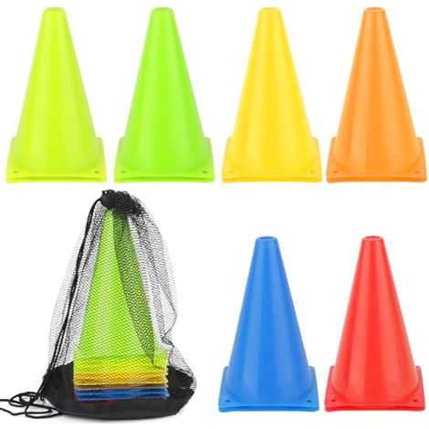 [JAMAIS UTILISÉ]Cônes de Signalisation 18cm, Cônes d'Entraînement avec Sac de Transport Plots Entrainement, Plots de Marquage pour Football Cône, pour Sports, Jeux, Panneau de Signalisation (1/5)