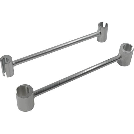 Lot de 2 outils de réglage de charnière de porte à double tête - Clé de réglage - Outil de cintrage - 14 + 19 + 23 + 25 mm - Pour charnières de drapeau (court 275 mm, longueur 290 mm) (1/5)