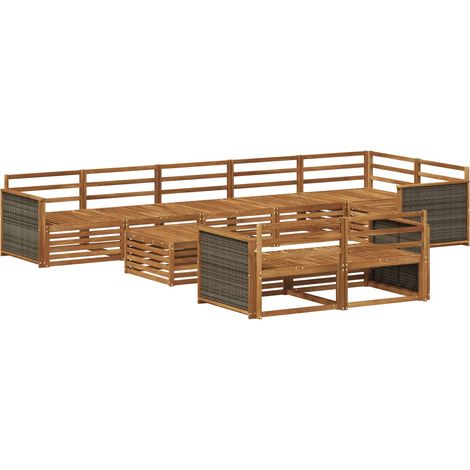 Conjunto de sofás de exterior 9 pcs vidaXL (1/5)
