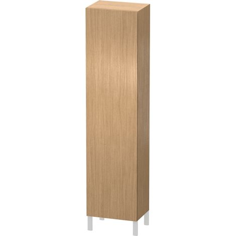 Mobile alto Duravit L-Cube Armadio alto singolo 1 anta, 3 ripiani in vetro, 1 ripiano in legno, battuta sinistra, altezza min. 1321 mm - max. 2000 mm, larghezza min. 250 mm - max. 500 mm, profondità min. 200 mm - max. 363 mm, colorazione: Rovere europeo Decorazione quercia - LC1191L5252 (1/4)