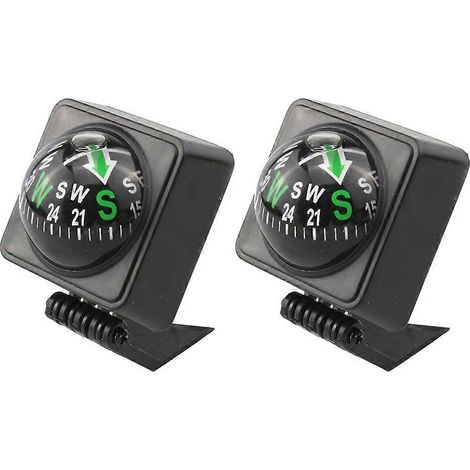 2 Stück Auto-Armaturenbrett-Kompass, Auto-Halterung, schwarzer Kompass für Fahrzeug und Boot-5.9X3CM-Black (1/3)