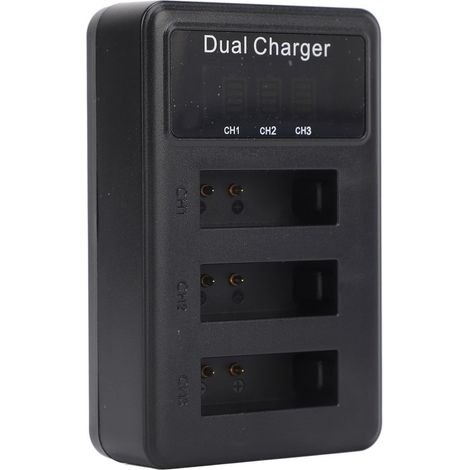 Chargeur de batterie pour appareil photo avec port micro USB, écran LCD et 3 emplacements pour batterie NB 13L. (1/5)