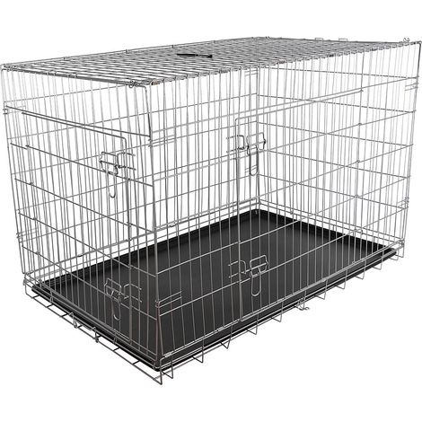 Melko Drahtkäfig Falltbar Hundetransportbox 120x80,5x75 cm Gitterbox Hundekäfig (1/4)