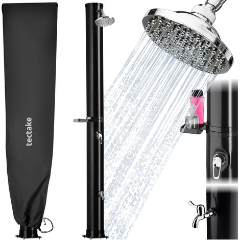 Douche solaire écologique résistante en plastique noir 40 L
