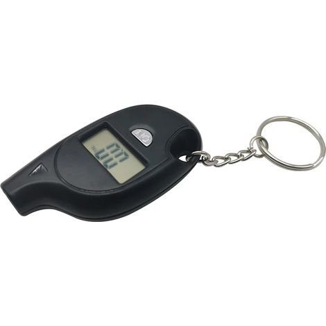 1 mini manomètre de pression des pneus portable avec porte-clés et écran LCD numérique