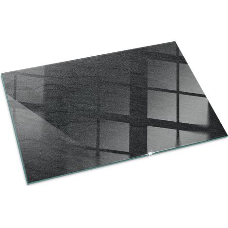Plaque Rectangulaire de Verre pour Cheminée Revêtement de Sol Plancher de Pare-feu Protection Contre Etincelles Texture surface pierre 100x70 cm (1/5)