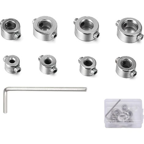 Lot de 9 bagues de butée de profondeur - Régulateur de position - Anneau de positionnement - Localisateur HSS - Limiteur de profondeur - Chevilles 3-12 mm (1/5)