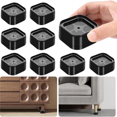 Set mit 8 3,5 cm Möbelfüßen – Höhenverstellbar und stapelbar für Waschmaschinen, Möbel und Stühle – Stabile Füße für Sofas, Tische, Betten und Wäschetrockner (1/5)