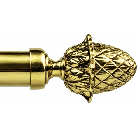 Embout de tringle à rideau Louis XVI Ø28 mm laiton massif patiné (1/3)