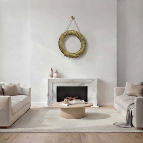Corona in paglia per decorazioni natalizie da appendere alla porta, diametro di 35 cm (1/3)