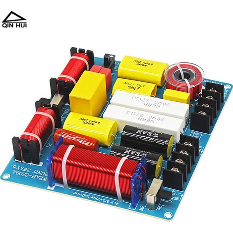 Hochwertige, audiophile, passive Dreiwege-Frequenzweiche für den Einsatz im Auto und zu Hause, Hoch-, Mittel- und Tieftonkomponenten, Frequenzweichenplatine für 350-Watt-Hochleistungslautsprecher. (1/4)