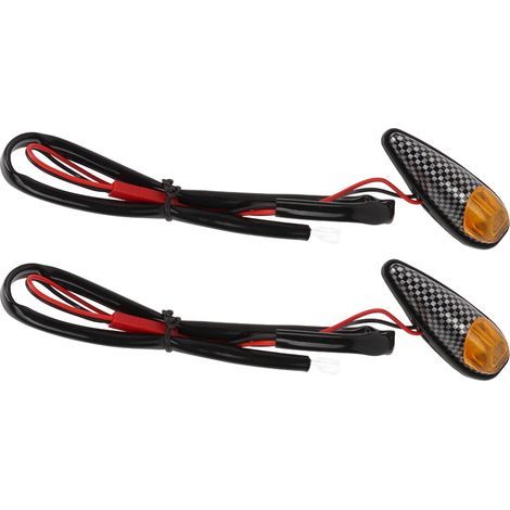 Paire de clignotants latéraux pour moto style fibre de carbone 12V universel pour scooter moto sport (1/5)