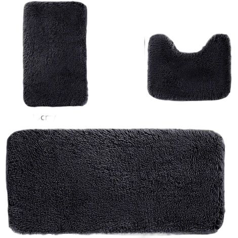 Copriwater morbidi e antiscivolo - Set da 3 pezzi, altamente assorbenti, lavabili in lavatrice, adatti per bagni, toilette e spa. (1/5)