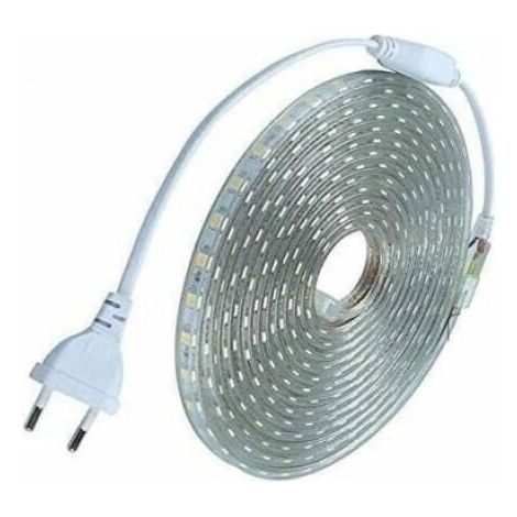 Ruban LED - 10 M - 220 V - Silicone IP68 - Blanc Froid 6000 K - SMD5050 - 60 LED Mètre - Sans Transformateur (1/4)