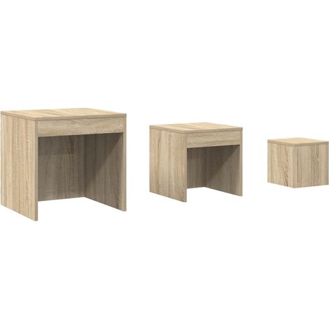 Maison Exclusive - Mesas apilables 3 piezas madera contrachapada (1/5)
