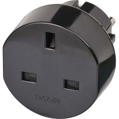 Adaptador de Viaje GB-to-Europe con conexión a tierra