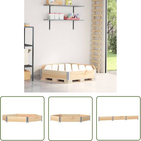 The Living Store Lit surélevé hexagonale 160x160 cm bois de pin massif - Jardiniere Exterieure - Bac A Fleurs - Lit Surélevé - Jardin Design - Pot Plante (1/5)