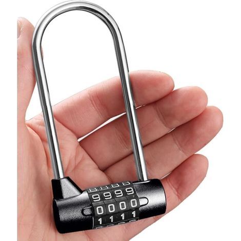 Cadenas de Sécurité Cadenas à Code 4 Chiffres Cadenas à Bagages Cadenas à Combinaison de Chiffres,Noir (1/4)