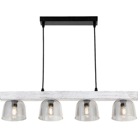Lampada a sospensione cardamomo metallo/legno argento E14 4x max 40w h: 120 cm L: 68 cm Dimmabile (1/5)