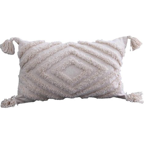 Coussin décoratif à pompons, tissé et capitonné, 45 x 45 cm-30x50cm (1/5)