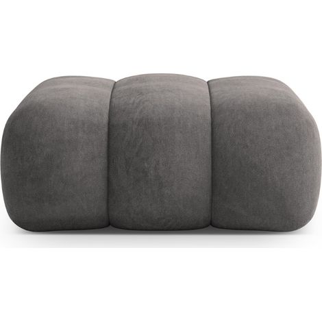 Pouf en velours gris (1/5)