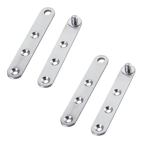 Charnières de porte pivotantes - 2 paires de charnières pivotantes à 360 degrés - En acier inoxydable Pour meuble - Porte pivotante - Pour porte d'armoire, porte de meuble à chaussures. (1/4)