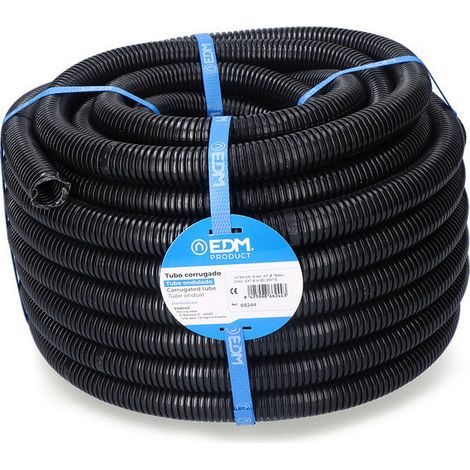Tubo corrugato edm nero 23 mm interno 32 mm esterno 10 m (1/2)