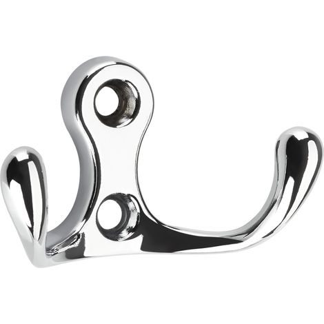 SO-TECH - Patère murale Mareen - L23.5×P51 mm - Poli - Chrome - 2 crochets - Pour vestiaire, entrée, chambre
