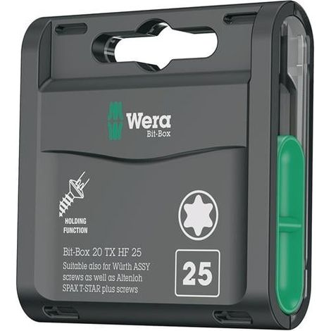 Bitgroßpackung Bit-Box 20 TX HF T 25 L.25mm WERA se traduce como Caja de puntas grandes Caja-Bit 20 TX HF T 25 L.25mm WERA (1/3)