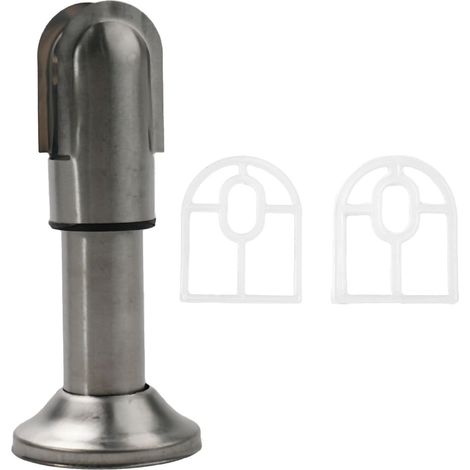 Stainless steel toilet divider bracket for bathroom - Floor mounting hardware - Floor fixing bolt - U-shaped bathroom brackets - 10 cm - Silver (1/5)