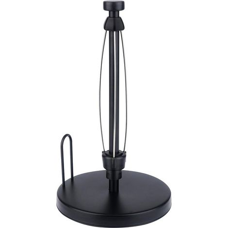 Porte-essuie-tout pour comptoir, support pour rouleau d'essuie-tout à une main avec base lestée et ventouses pour cuisine et salle de bain,noir (1/5)