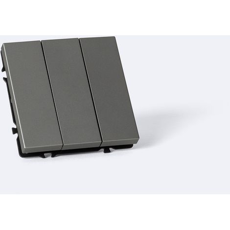 Interruptor Pulsador Luxe 990 Gris Antracita 3 Teclas