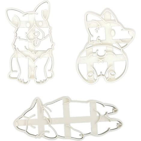 de 3 moules à biscuits mignons en forme de corgi en (1/4)