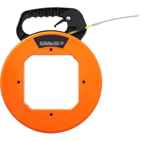 Aiguille Électricien 30,5 m Tire Fils Électrique Fibre de Verre 4,2 mm avec Boîtier, Poignée, Facile à Utiliser, Outil Extraction Câble Flexible pour Murs, Conduits Électriques, Non Conducteur (1/5)