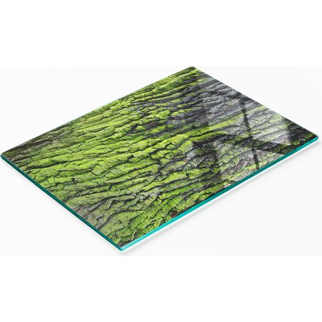 Planche décorative en verre pour servir des amuse-gueules, imitation écorce d'arbre, 80 x 52 cm (1/5)