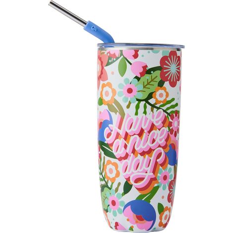 Gobelet en Acier Inoxydable avec Paille et Couvercle Coulissant, 700 ml, Imprimé Artiste, Triple Couche D’Isolation sous Vide, Garde Boisson Froide 18 H et Chaude 5 H, sans Bpa (1/5)