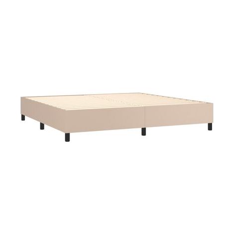 Sommier Snowco, matelas LED Cappuccino 200 × 200 cm, éclairage led d’ambiance, meuble de chambre, design contemporain, montage facile (1/5)