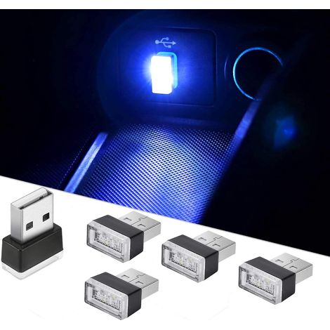 30 Pices Lumires D'ambiance Led De Voiture Ble'u, Lumires Enfichables 5v Mini Kit D'clairage Ambiant Intrieur Pour Voitures, Ordinateurs Portable (1/5)