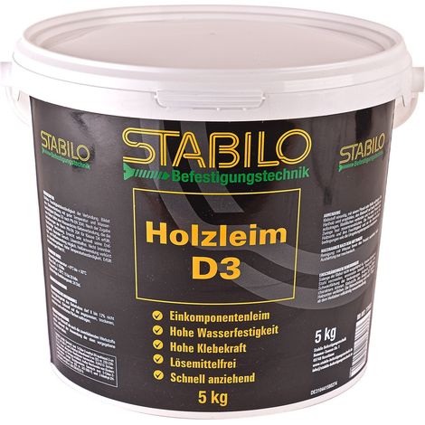 Stabilo Holzleim 5kg D-3 Holzkleber Weißleim Kleber Wasserfest Leim Holz