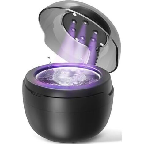 Nettoyeur à ultrasons, 45 000 Hz, 250 ml, avec 6 lampes UV, pour gouttières, appareils orthodontiques, appareils de contention, prothèses dentaires, aligneurs, bijoux.