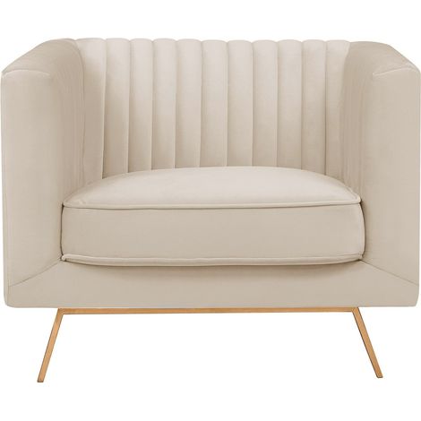 Sillón Gatsby en terciopelo beige (1/4)