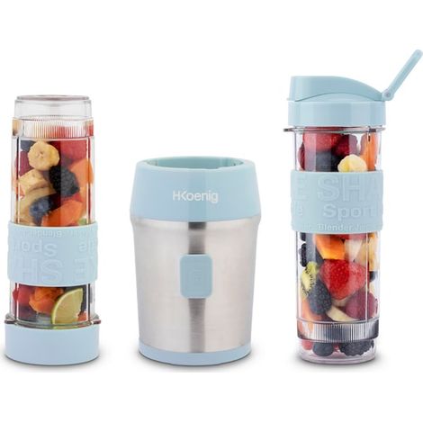 Mini blender - SMOO16 - 300 W - 570 mL - Bleu pastel - 2 gourdes incluses (1/5)