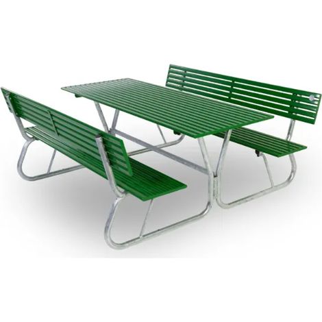 Tavolo Galapagos Giochipark acciaio zincato panche con spalliera cm190x180x81h - Galapagos