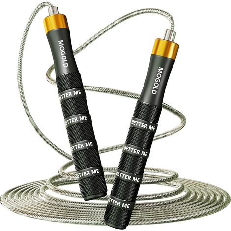 Skipping Rope for Men Women Kids Skipping Rope with Double Ball Bearing - 360 Degree Rotation - Skipping Rope with 4mm PVC Steel Cable (1/5)