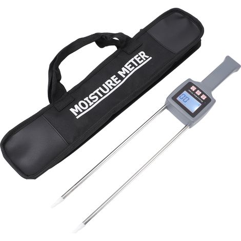 Medidor de humedad portátil para algodón (5-40%), precisión ±0,5%, pantalla LCD retroiluminada, sonda de acero inoxidable de 28 cm, función de apagado automático, funciona con 4 pilas AAA. (1/5)